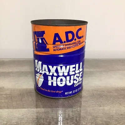 Vintage Maxwell House 2 Lb. Coffee Advertisement Tin Can ~ No Lid • $10