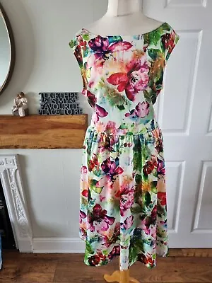 Lindy Bop Vintage 50's Style Fit&Flare Dress Uk 20 Bnwt  Full Circle Skirt • £34.50