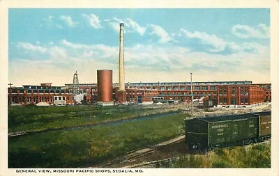 Postcard Missouri Pacific Railroad Shops Sedalia Missouri • $8.95
