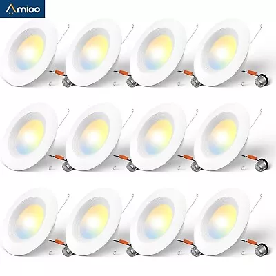 12 Pack 5/6 Inch 5CCT LED Recessed Lighting Dimmable Damp Rated LED Can Lights • $56.97