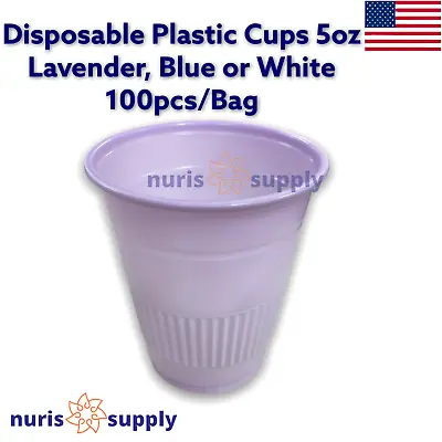 Disposable Plastic Drinking Cups 5oz Blue Black Or Lavender 100pcs/Bag • $9.42