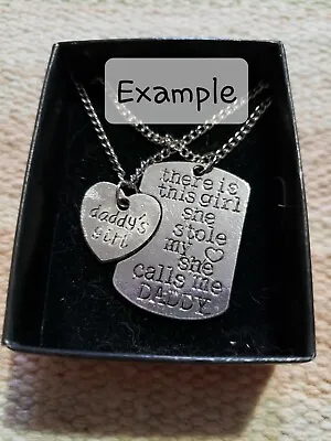 Luvalti Silver 18  Necklace Daddy's Little Girl Double Set - Father And Daughter • $5
