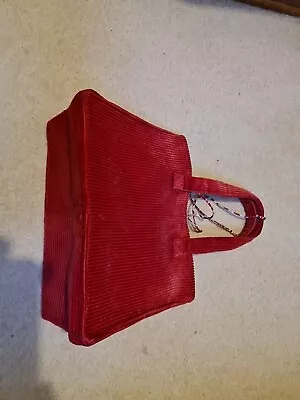 Small Red Corduroy Bag Liberty 27x20cm • £9.99