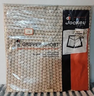Vtg 60s 🔥 Yoke Front Jockey Coopers Gripper Boxer Short Size 28 NOS USA Brown • $38.99