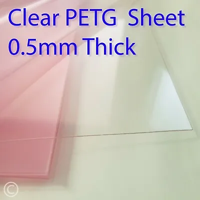 0.5mm Clear PETG Sheet - For Face Mask Visors Crafting Doll House Easy Cut • £2.80