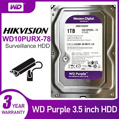 £49 • Buy Western Digital Purple HDD 1000GB Serial ATA III Internal Hard Drive WD10PURX