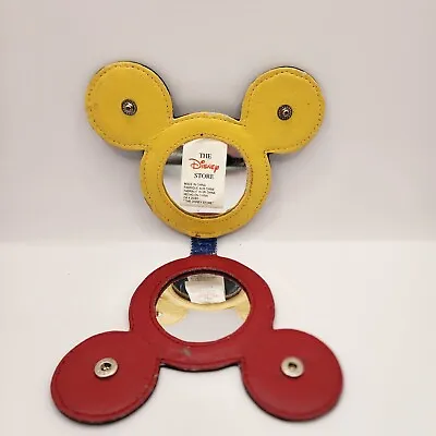 The Disney Store Mickey Mouse Ears Shaped Mirror Compact Leather Hard To Fine • $8.99