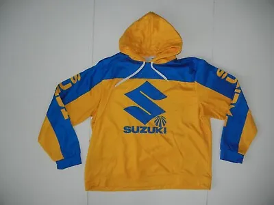 SUZUKI Yellow/Blue Warm MOTOCROSS MX RACING HOODIE Jersey Gym Sweatshirt Men XXL • $46.74