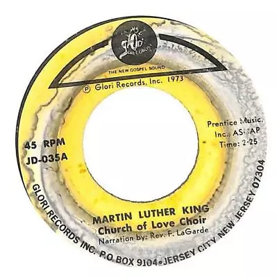 Church Of Love's Choir Martin Luther King US 7  Vinyl 1973 JD-035 Glori 45 EX • $7.39