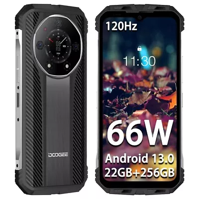 DOOGEE S110 22GB+256GB Rugged Smartphone Android 13 10800mAh Night Vision Phone • $269