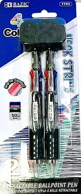 4-Color Pen  4 In 1 Multi Color Retractable Ball Point Pen Neck String • $7.99