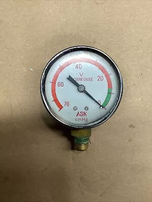 ASK Vacuum Gauge 0-76Hg #5015L14 • $19.99