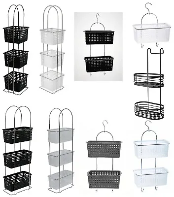 123 Tier Large Plastic Basket Shower Caddy Storage Tidy Organiser With Hook    • £8.99