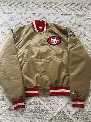 Vintage San Francisco 49ers Starter Jacket Satin Gold Niners NFL Size XL • $249.99