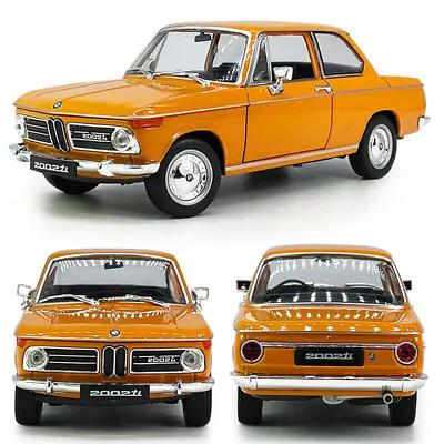 1/24 Vintage BMW 2002 Ti 1968 Model Car Diecast Cars Boys Men Collection Orange • $41.37