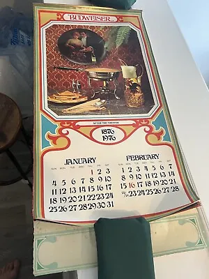 Very Rare 1876 - 1976 Budweiser Centennial Calendar Vintage.  Beautiful Graphics • $24.95