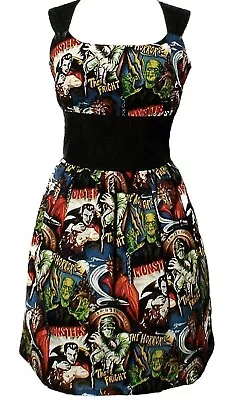 NWT Hemet Vintage Monsters Dress  Size 2X Pin Up Halloween Vintage Horror • $62