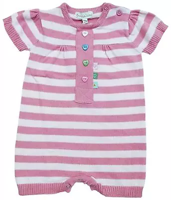 Baby Girls Babaluno Stripe Knit Playsuit Shorts Romper Newborn To 6 Months • £4.99