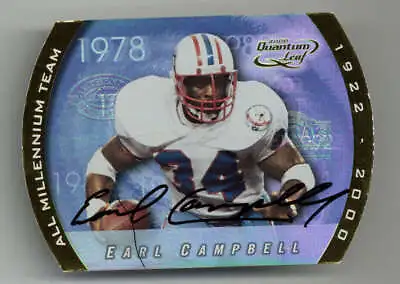 2000 Quantum Leaf All Millennium Team Earl Campbell Oilers Auto ON CARD 1/1 • $500