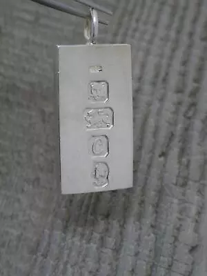 Vintage Half Ounce English Hallmarked Sterling Silver Jubilee Ingot Pendant • $50.51