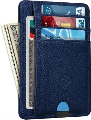 For Men Leather Wallet RFID Blocking Credit Card Holder ID Window Front Pocket • $7.49