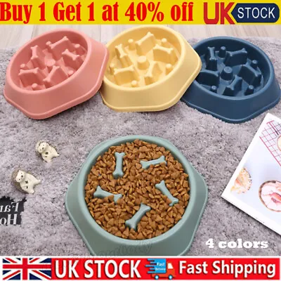 £5.79 • Buy Puppy Slow Feeder Dog Bowl Anti-Bloat No Gulp Pet Cat Interactive Feeding Dish!