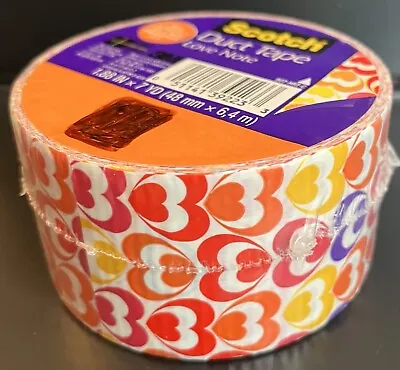 Scotch Duct Duck Tape LOVE NOTE HEARTS Factory Sealed BNIP • $6.99