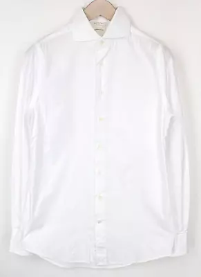 SUITSUPPLY Men Shirt 40/15 3/4 Extra Slim White Pure Egyptian Cotton Long Sleeve • £29.99