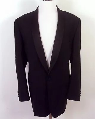 Vintage EUC Valentino Black Tux Tuxedo Dinner Jacket Shawl Super 100s Italy 48 L • $89.99