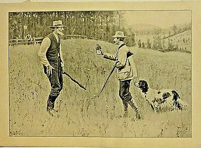 A B Frost Hunting The Conciliator Whiskey Shotgun Vintage 1904 Antique Print • $25.20