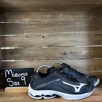 Womens Mizuno Wave Lightning Z6 Black Athletic Volleyball Shoes Sneakers Size 9 • $39.99