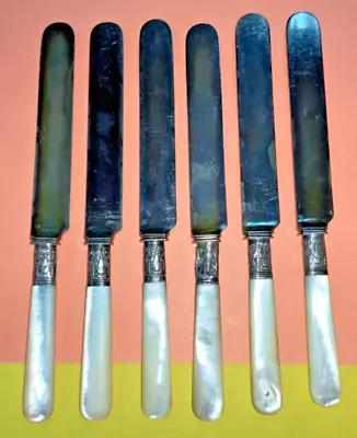 VTG J. Russell & Co 1834 Butter Knives W/ Mother Of Pearl Handles X6 - AS IS • $30