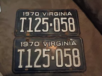 Virginia Va Tag License Plate 1970 T125-058 • $20.99