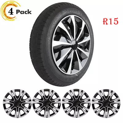 NEW 15  Set Of 4 Snap On Full Hub Caps Wheel Covers Fit R16 Tire & Steel Rim USA • $42.99