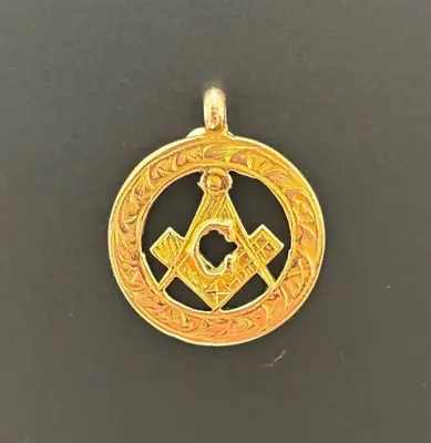 Pre Loved 9ct 375 Yellow Gold Vintage 1920 Masonic Pendant Initial G • £125