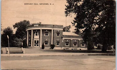 1930s Borough Hall Metuchen New Jersey Local View Postcard • $6