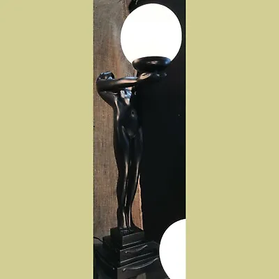 Clarte Outstretched Lady 70cm Satin Black - Art Deco Style Table Lamp Light New • $275.50