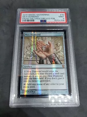 Mox Diamond Foil | From The Vault: Relics | Light Play | MTG | PSA 9 • $800