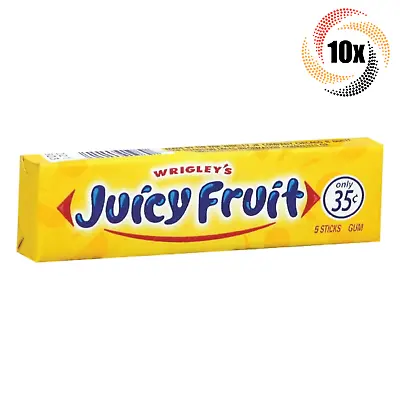 10x Packs Wrigley's Juicy Fruit Chewing Gum ( 5 Sticks Per Pack ) Fast Shipping! • $8.78