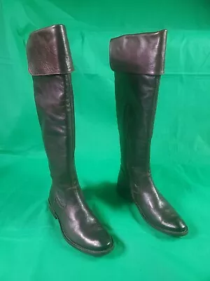 FRYE Shirley 77739 Knee High Brown Leather Pull Over Riding Boot Women’s SZ 6/37 • $49