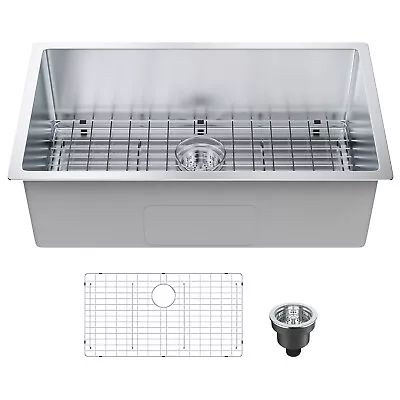 VEVOR 30  Undermount Kitchen Sink Single Bowl Basin Stainless Steel Kitchen Bar • $125.99