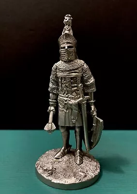 BHA Pewter Metal King England Henry II Plantagenet Knight Mace Shield Figurine • $44.99