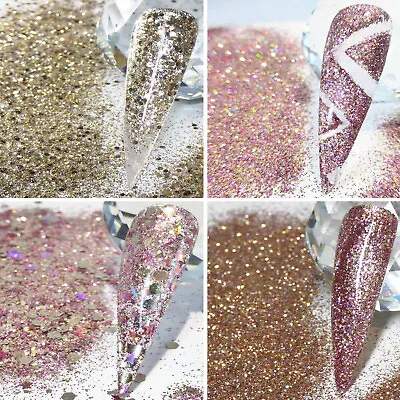 Nail Art Glitter Champagne Rose Gold Glitters Festival Glitter Mixes 💙💛💚🧡 • £1.55