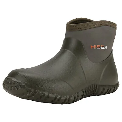 HISEA Men Ankle Rain Boot Neoprene Waterproof Non-Slip Yard Working Garden Shoes • $48.99