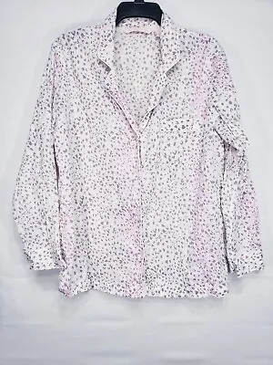 Women's Victoria's Secret Pajama Top Size Medium Beige Pink Animal Print • $8.88