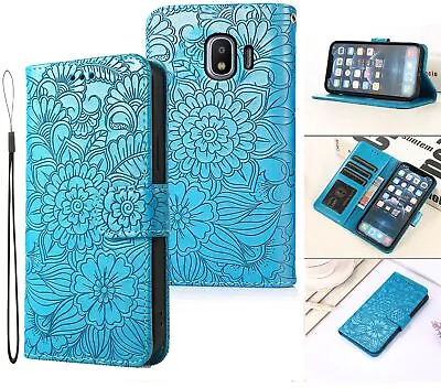 $6.95 • Buy Galaxy J2 Pro (2018) Embossed Pu Leather Wallet Case Floral