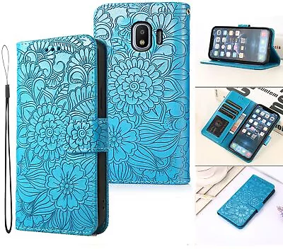 $6.95 • Buy Galaxy J2 Pro (2018) Embossed Pu Leather Wallet Case Floral