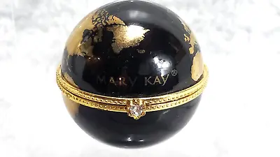 Vtg MARY KAY WORLD GLOBE TRINKET BOX=Hinged Lid=Gold Tone Trimming/2  Diameter • $10