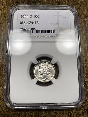 (F#10) 1944-D NGC MS67+ FB Mercury Dime 10c • $43