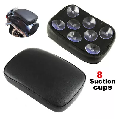 Rectangular Pillion Motorcycle Passenger Seat Pad 8 Suction Cup For Cruiser • $15.83